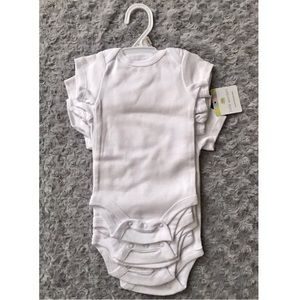 5 Pack Baby White Bodysuits